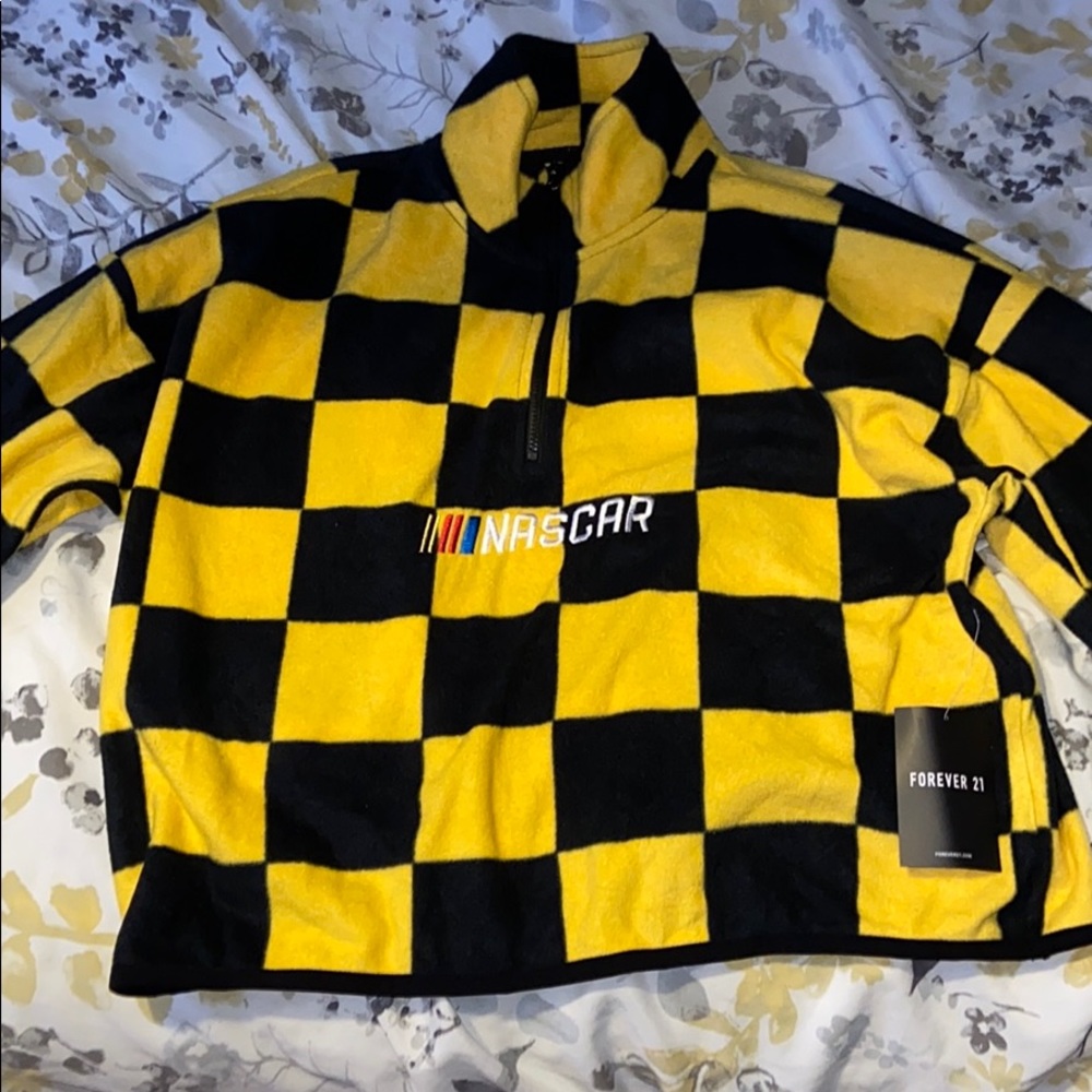 A long sleeve yellow and black sweatshirt!